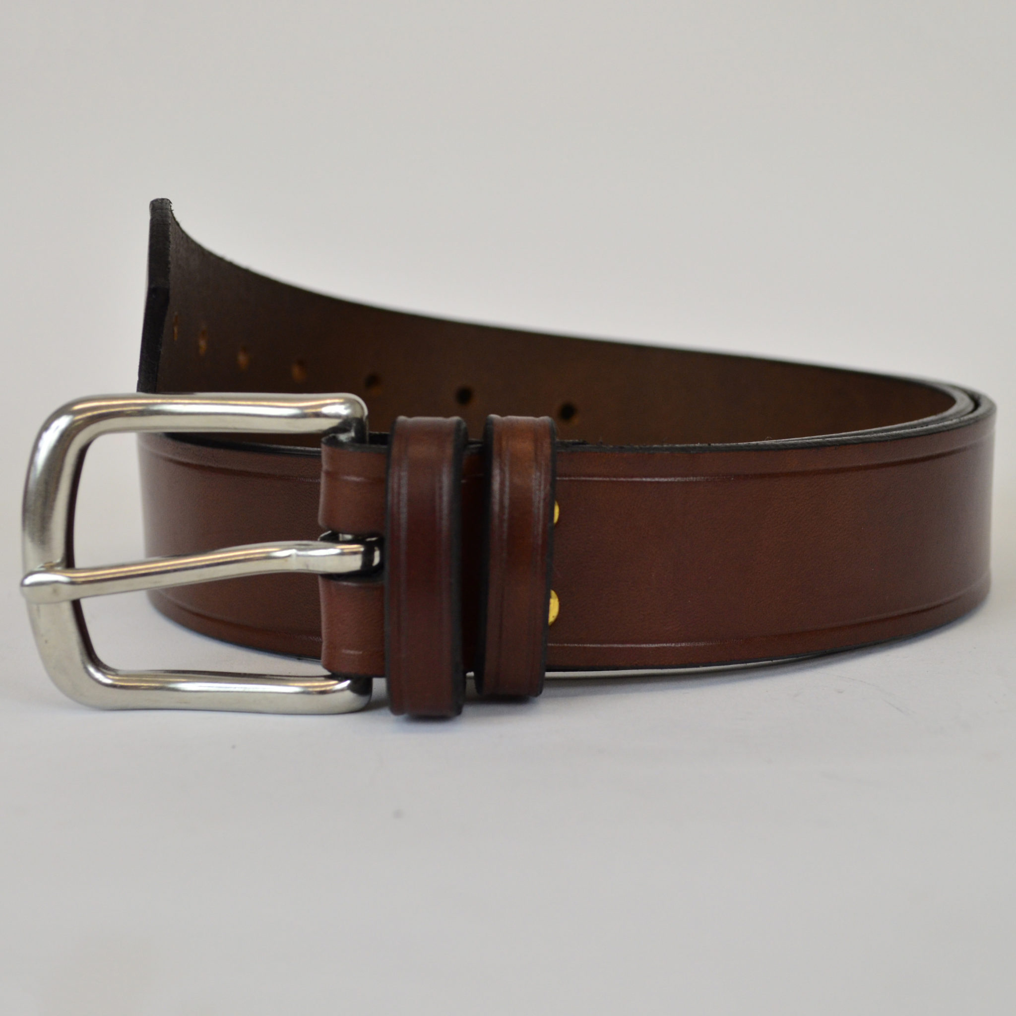 Brown Leather belt- wide - Jump The Gun