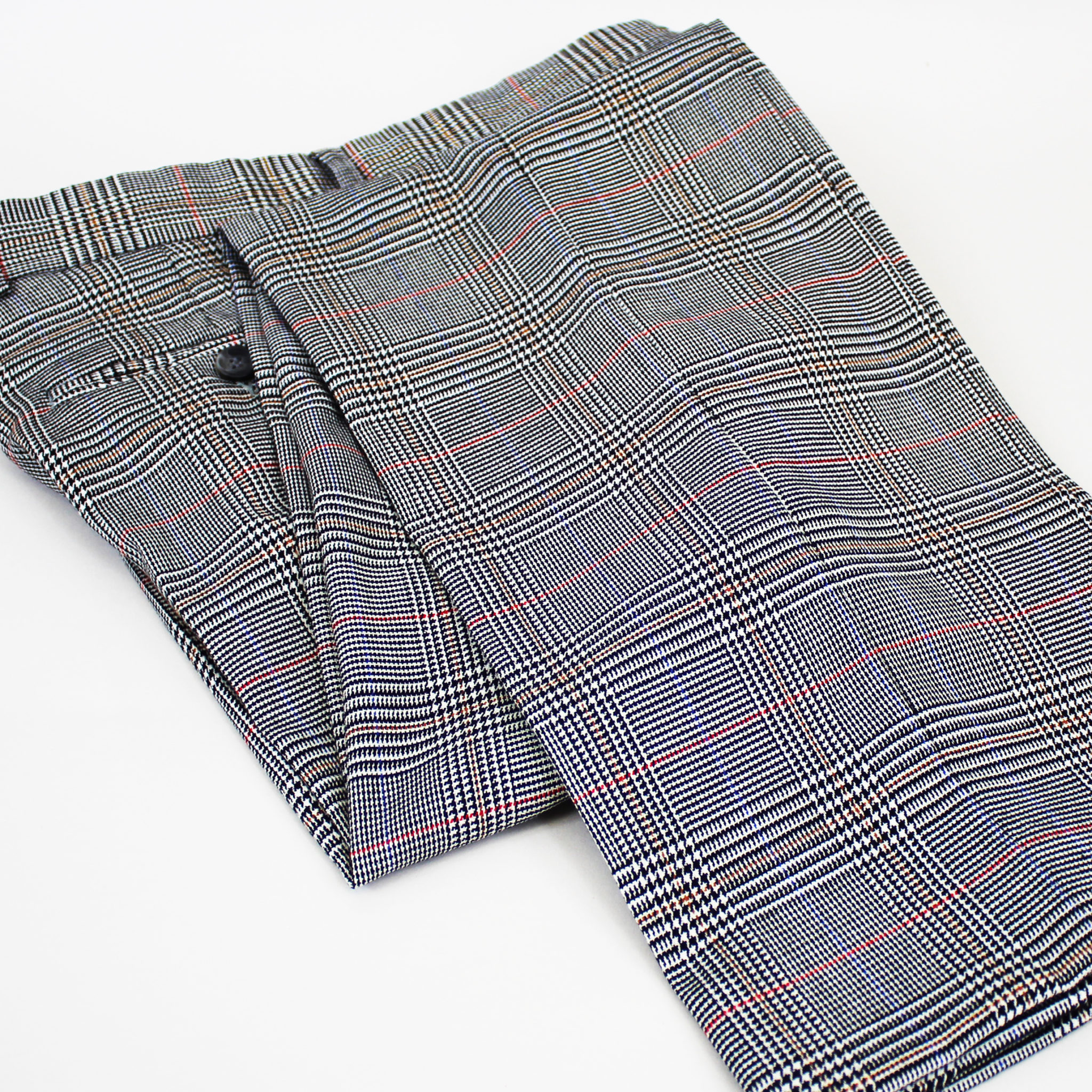 Prince of Wales Check Trousers With Turn Up POW